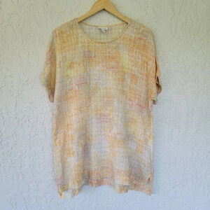 Pure Jill Tapestry Print Linen Tunic Cover Up Multi Size M